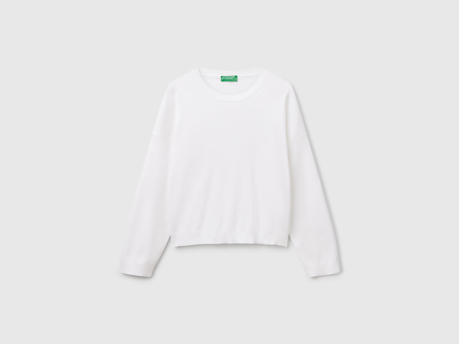 Maglia 100% cotone da donna bianco | Benetton Outlet