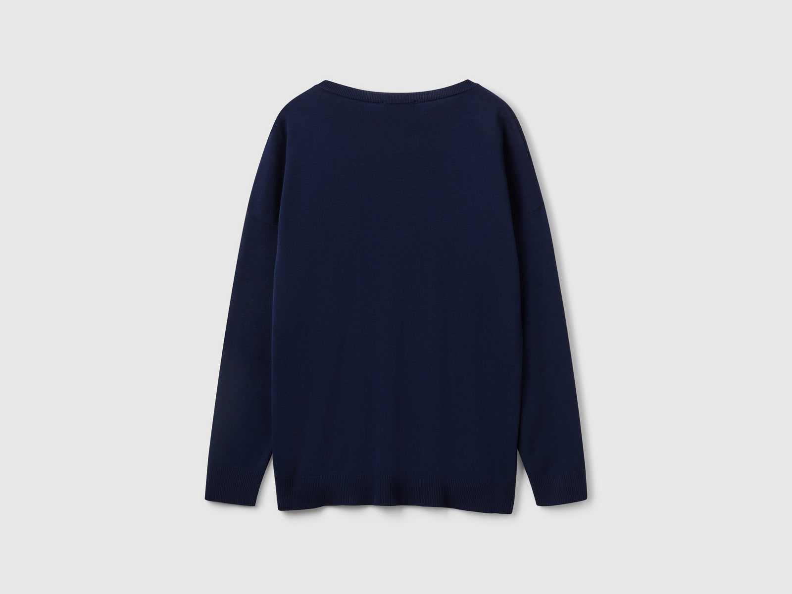 Maglia in cotone over fit da donna blu scuro 2 | Benetton Outlet