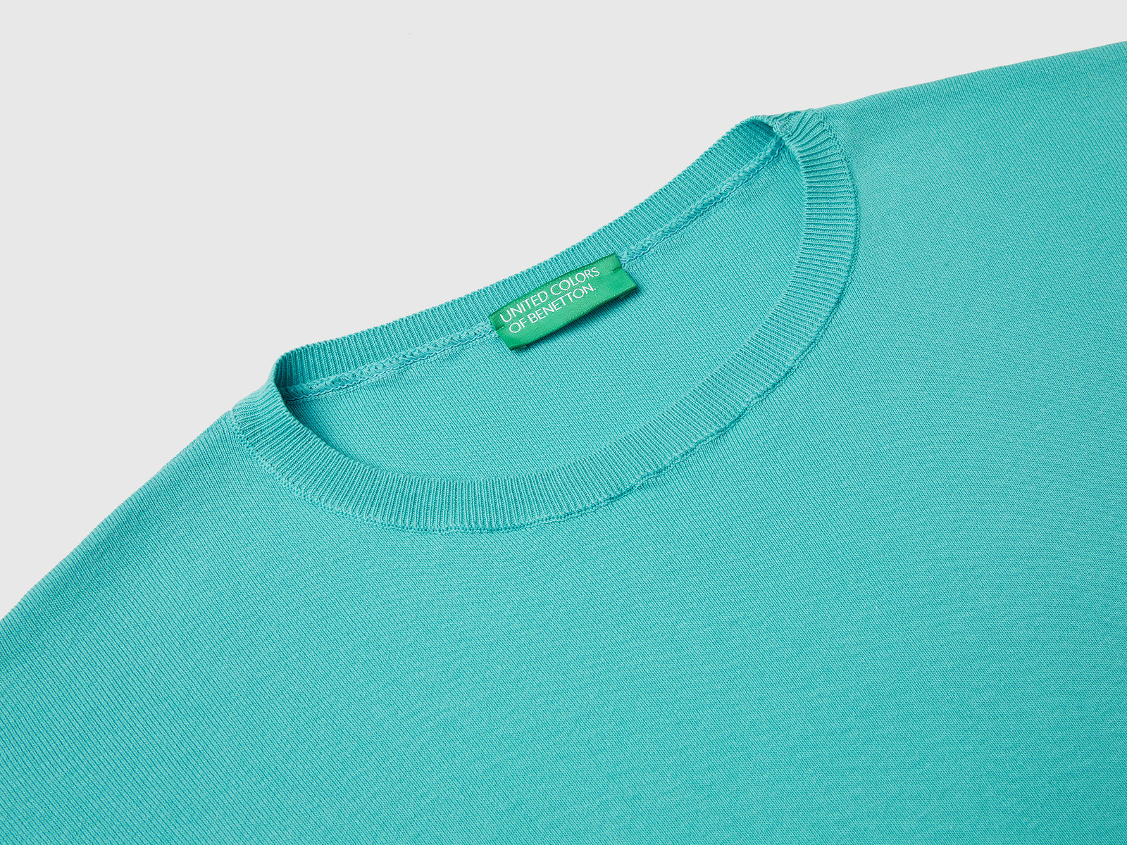 Maglia in cotone over fit da donna verde acqua 3 | Benetton Outlet