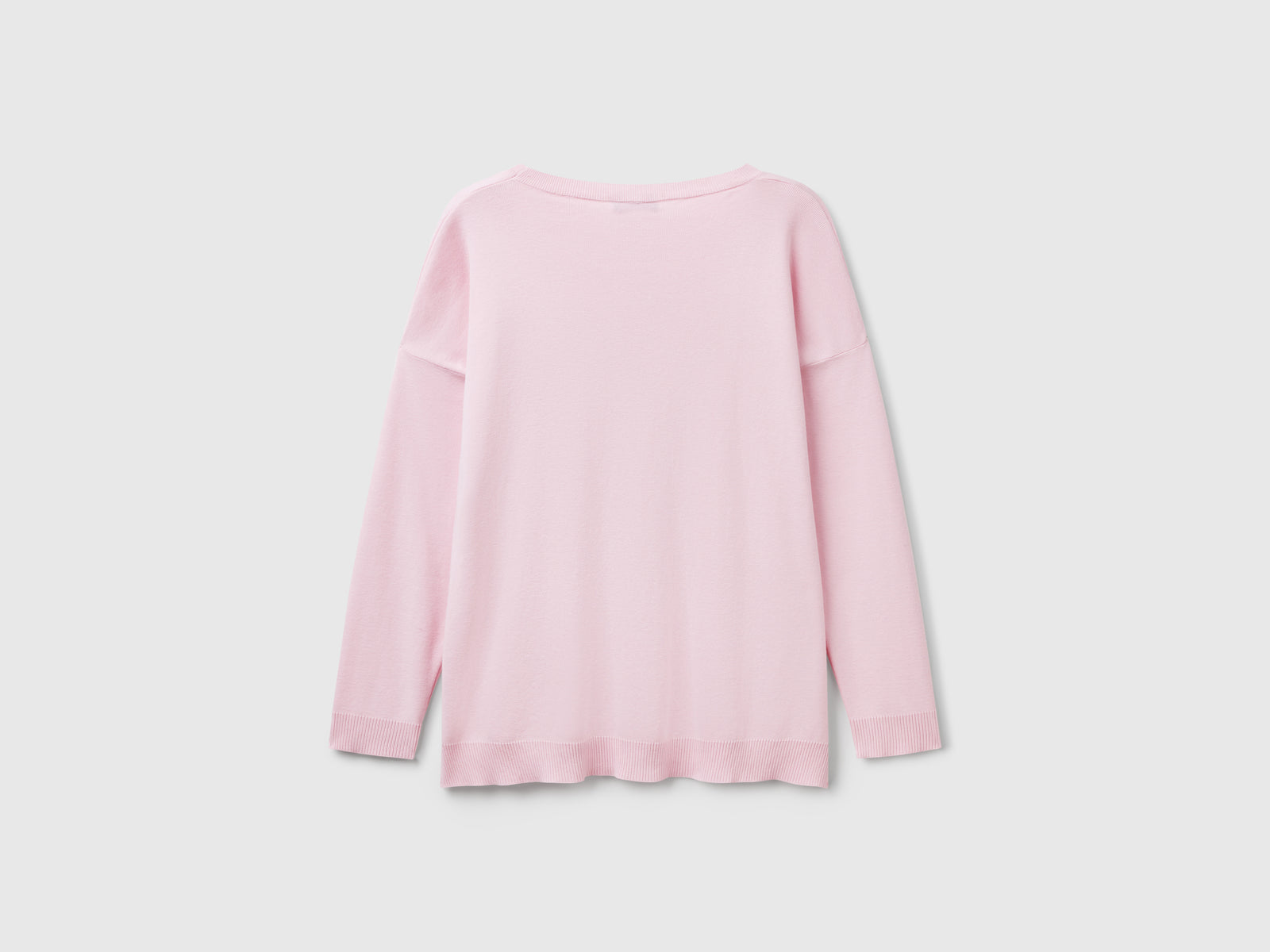 Oversized cotton sweater da donna rosa 2 | Benetton Outlet