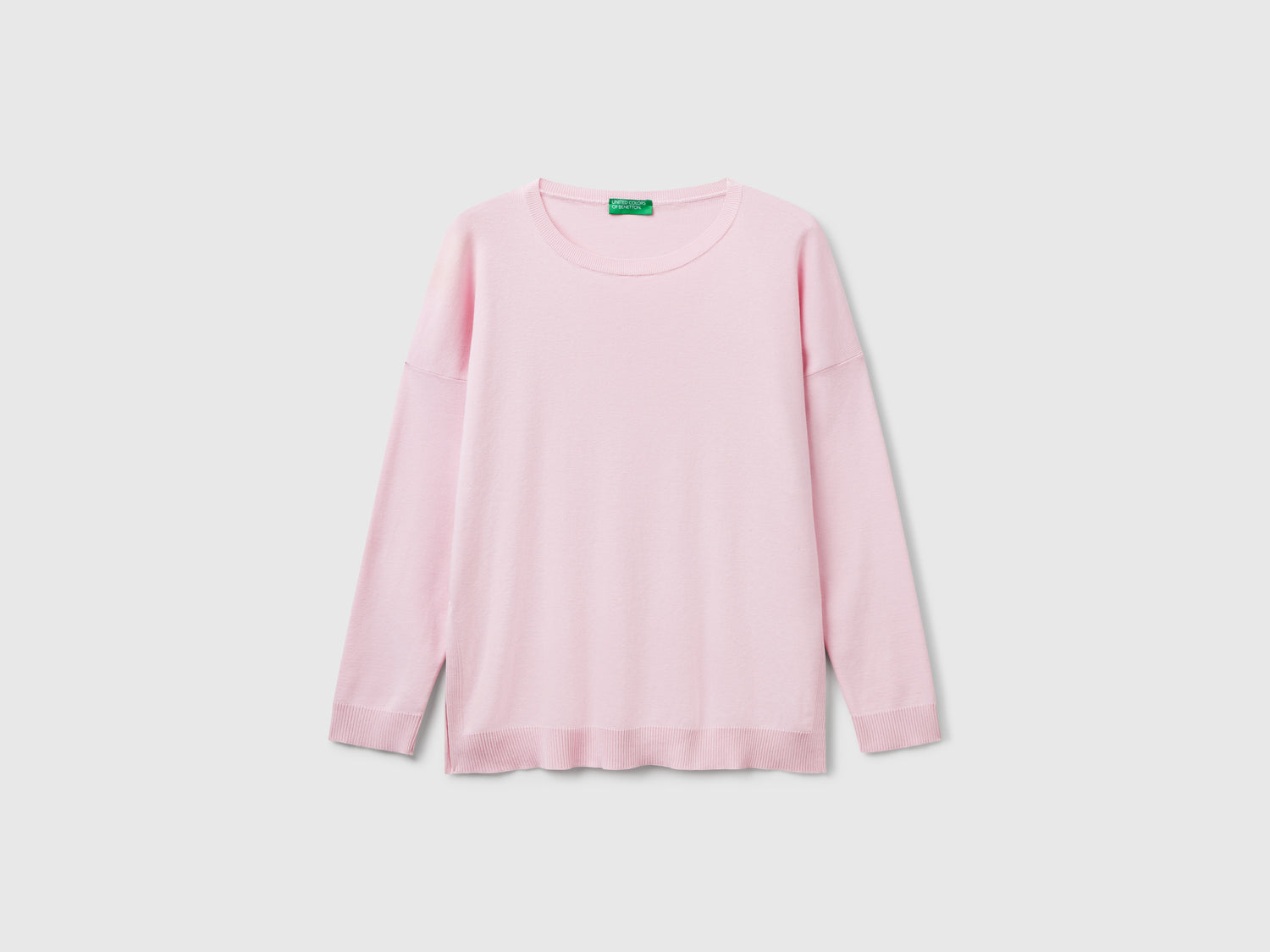 Oversized cotton sweater da donna rosa | Benetton Outlet