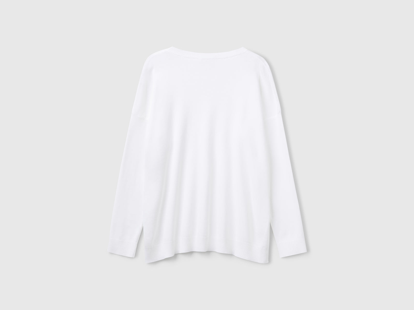 Maglia in cotone over fit da donna bianco 2 | Benetton Outlet