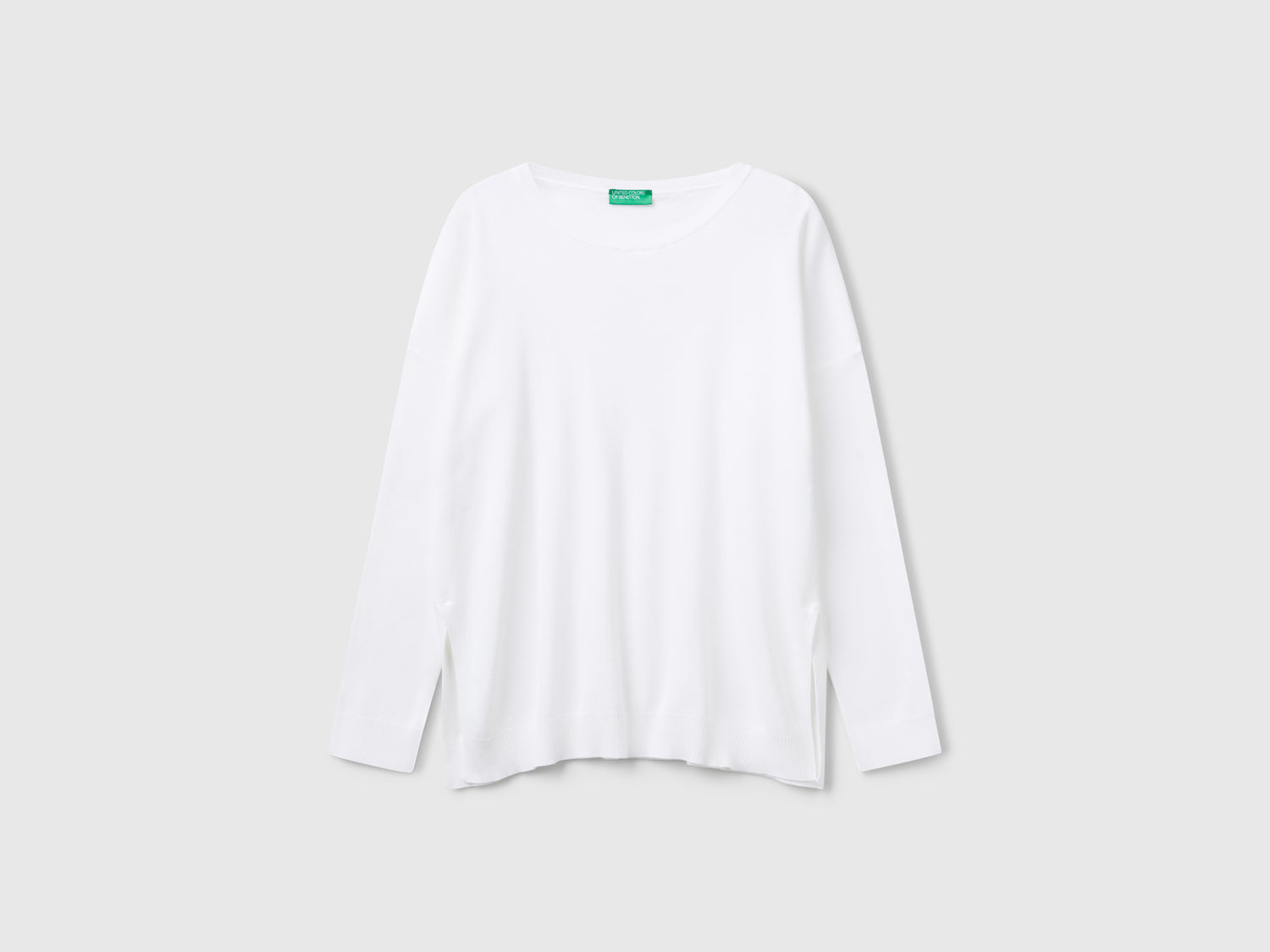 Maglia in cotone over fit da donna bianco | Benetton Outlet