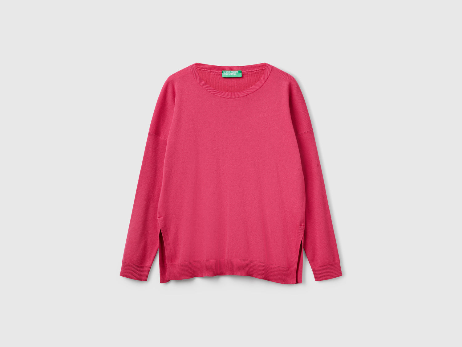 Maglia in cotone over fit da donna fragola | Benetton Outlet