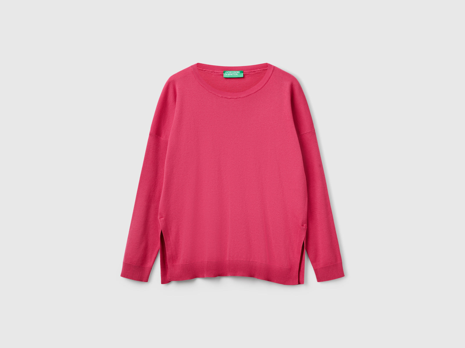 Maglia in cotone over fit da donna fragola | Benetton Outlet