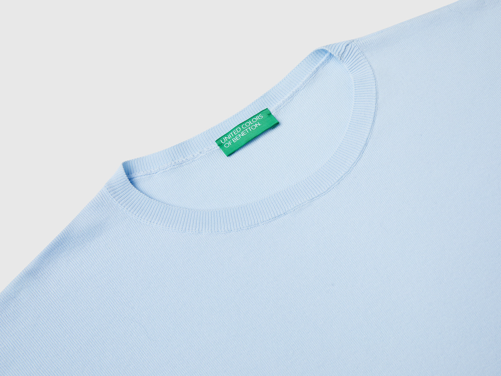 Oversized cotton sweater da donna celeste 3 | Benetton Outlet
