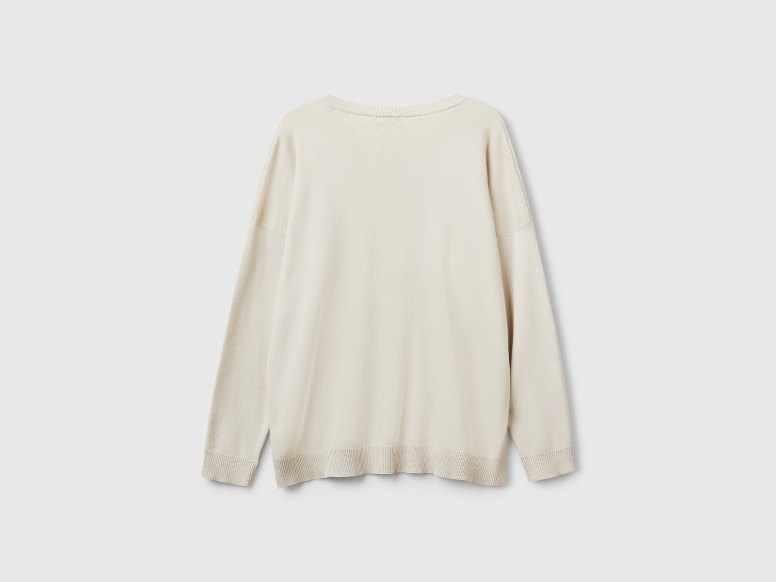 Oversized cotton sweater da donna beige 2 | Benetton Outlet