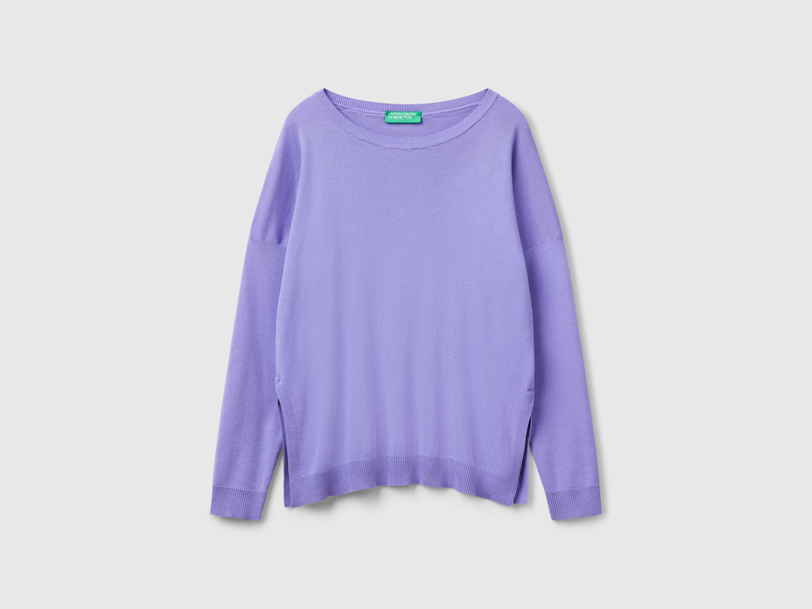 Oversized cotton sweater da donna pervinca | Benetton Outlet