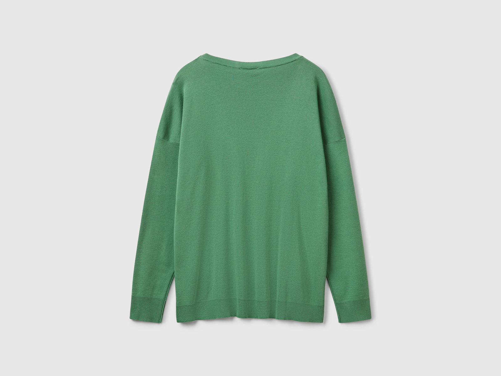 Maglia in cotone over fit da donna verde 2 | Benetton Outlet