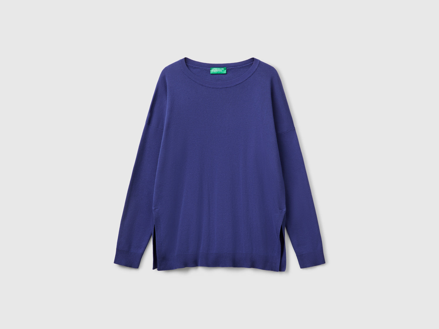 Oversized cotton sweater da donna blu | Benetton Outlet