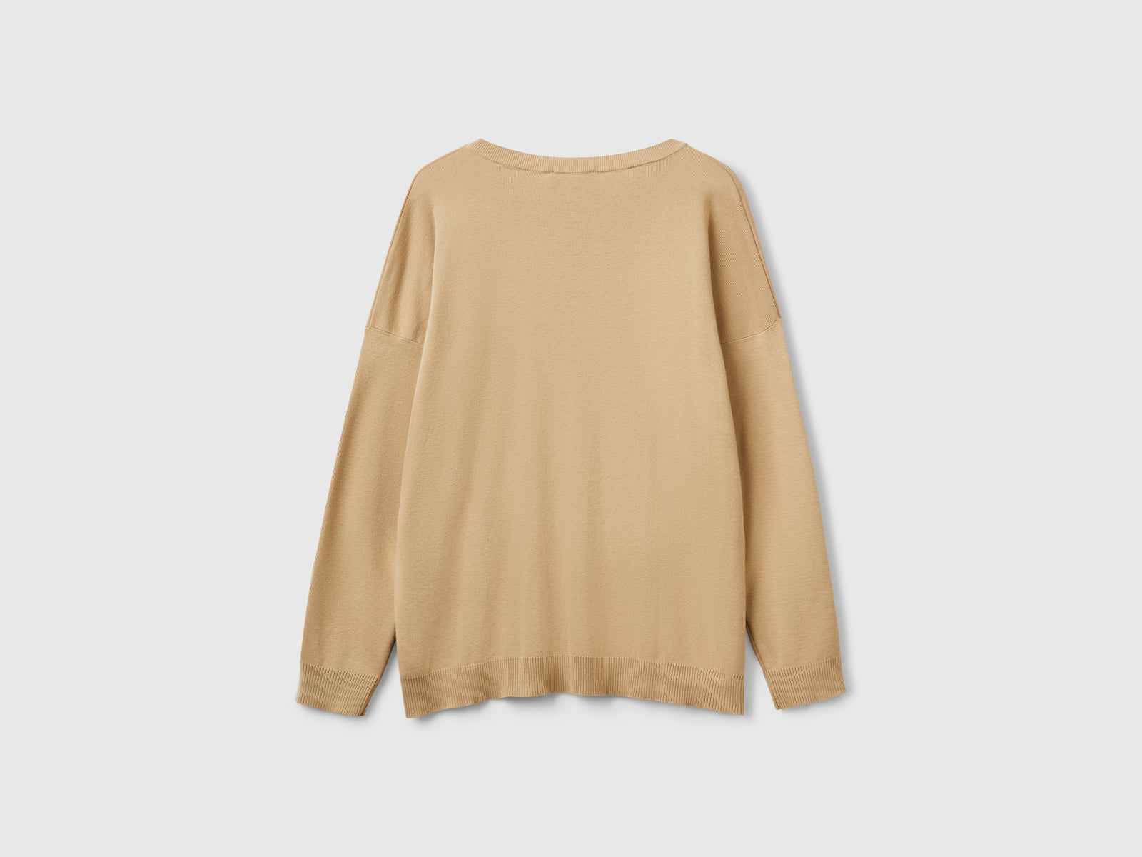 Oversized cotton sweater da donna beige 2 | Benetton Outlet