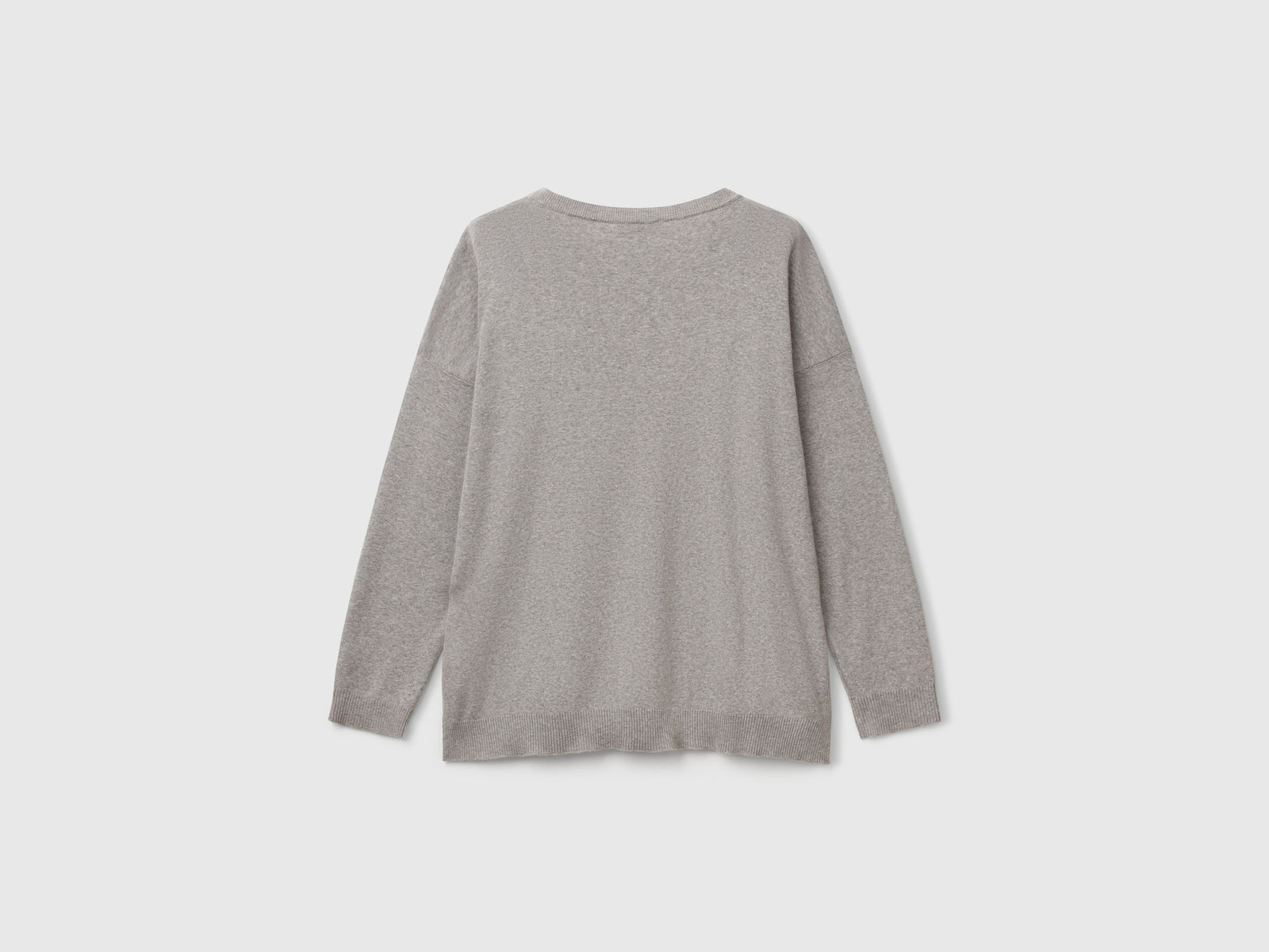 Oversized cotton sweater da donna grigio 2 | Benetton Outlet