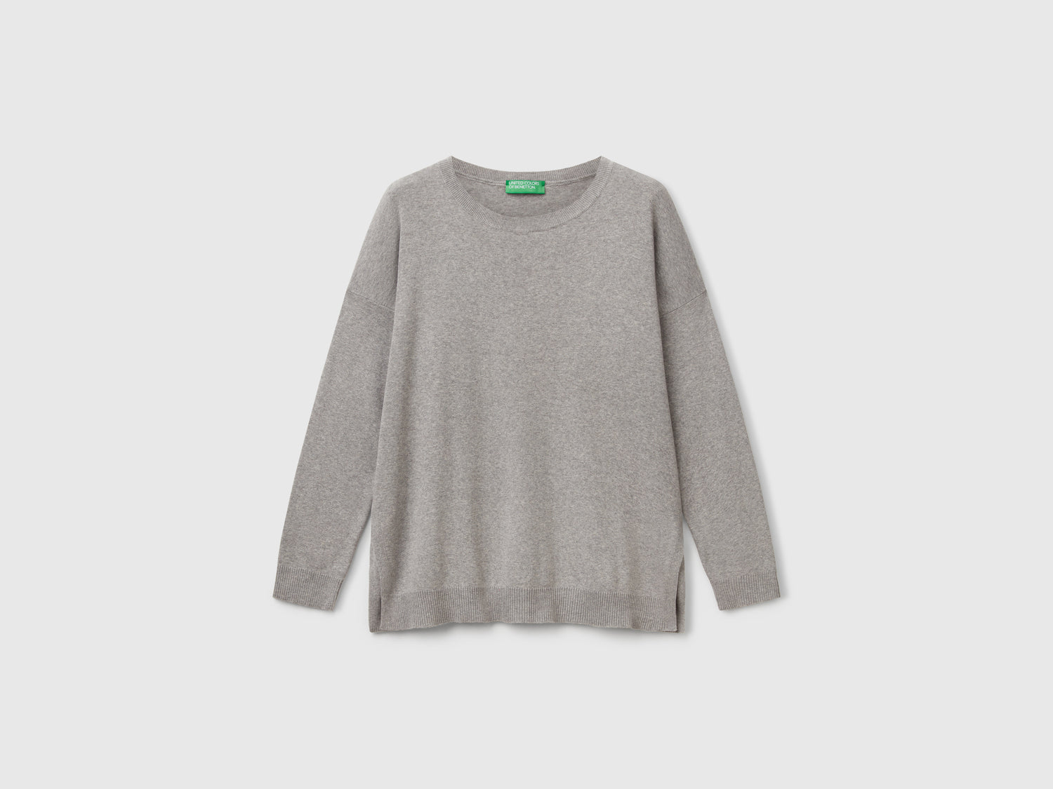 Oversized cotton sweater da donna grigio | Benetton Outlet