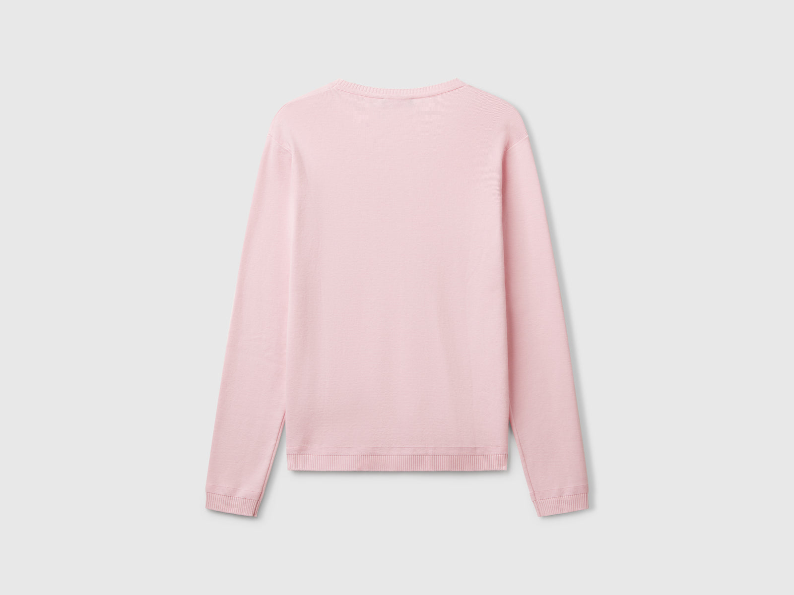 Crew neck sweater in pure cotton da donna rosa 2 | Benetton Outlet