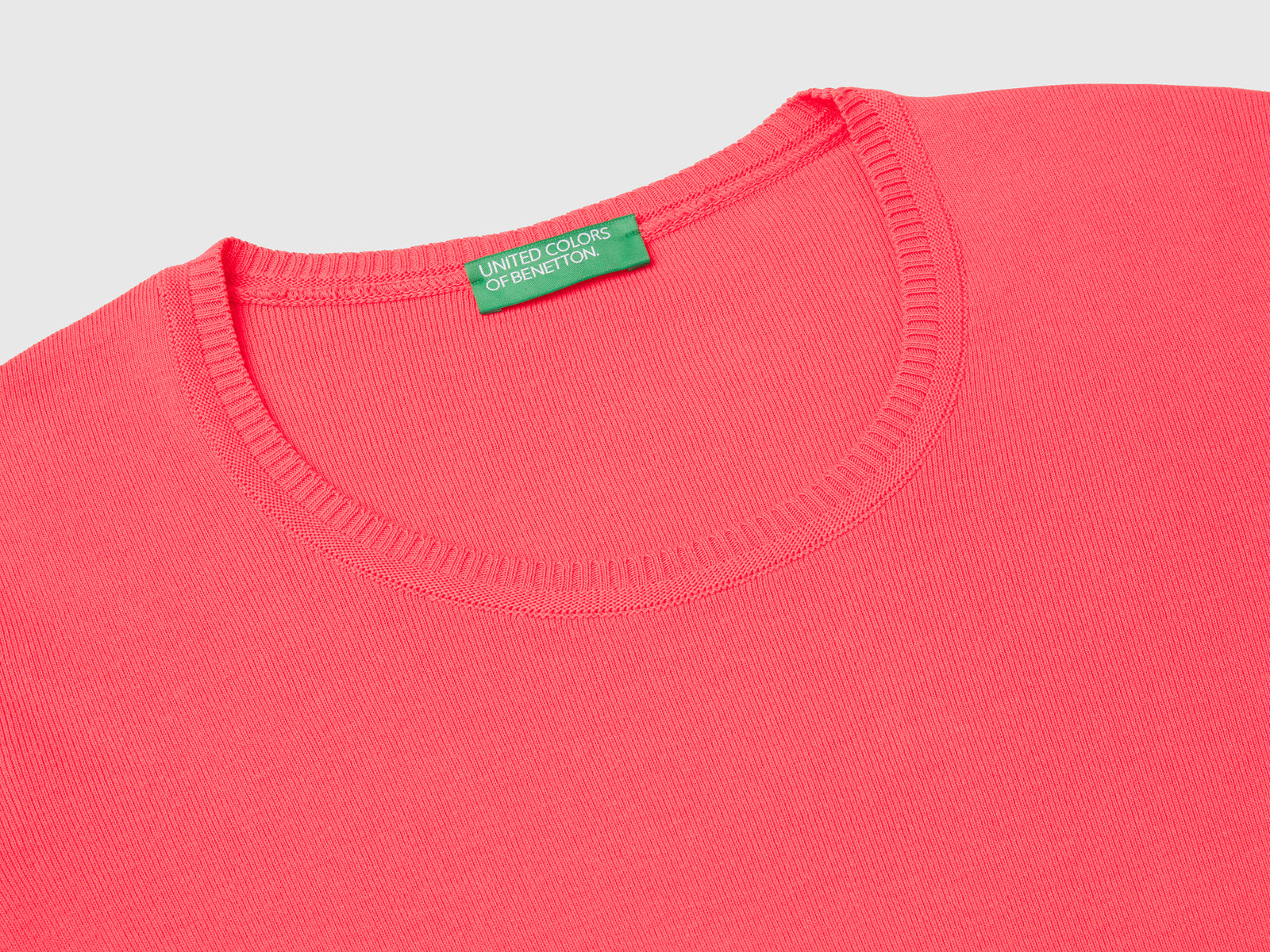 Crew neck sweater in pure cotton da donna fucsia 3 | Benetton Outlet