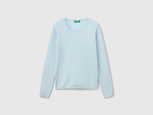 Crew neck sweater in pure cotton