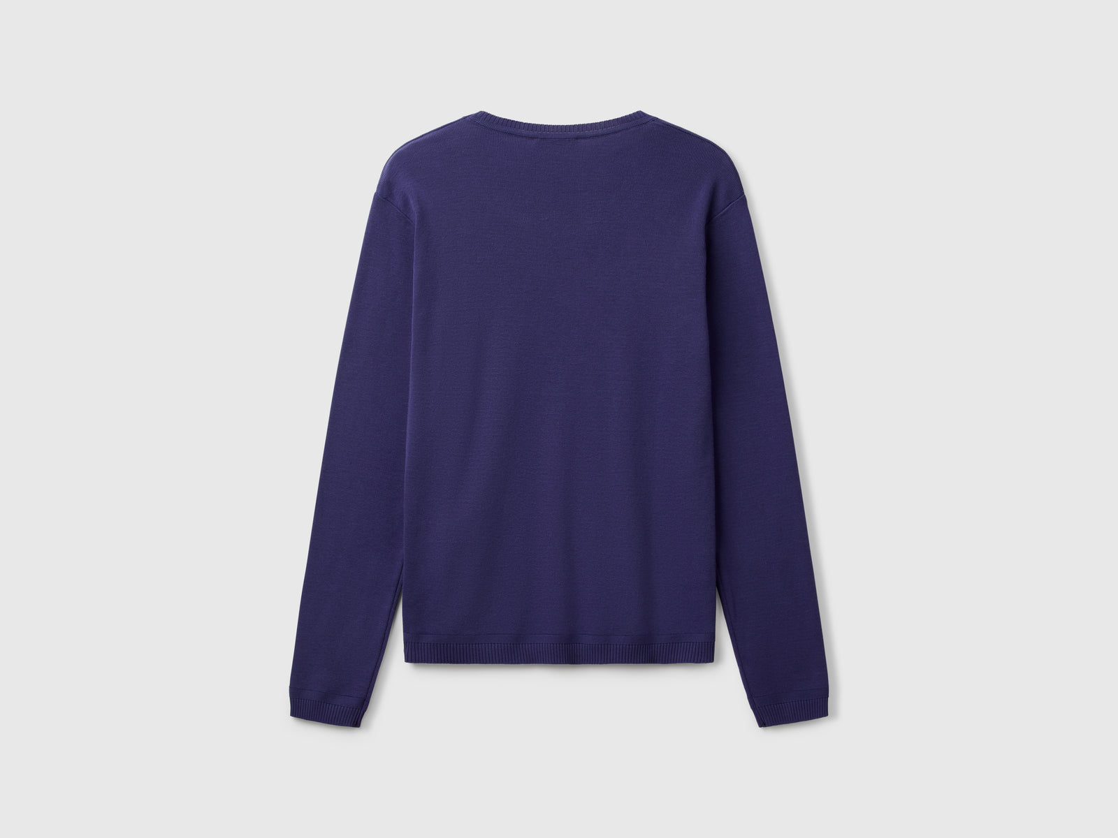 Crew neck sweater in pure cotton da donna blu 2 | Benetton Outlet