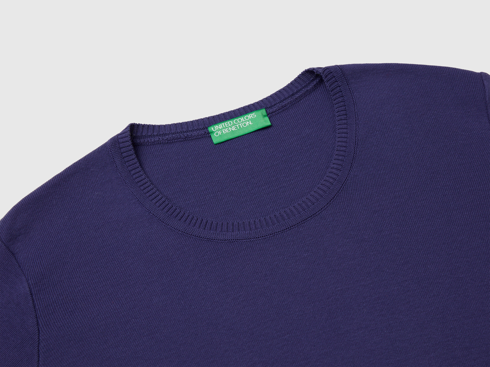 Crew neck sweater in pure cotton da donna blu 3 | Benetton Outlet