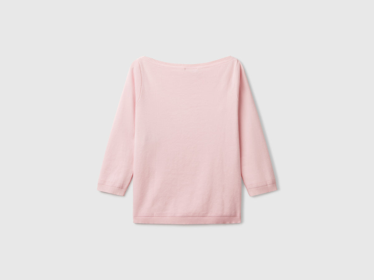 100% cotton boat neck sweater