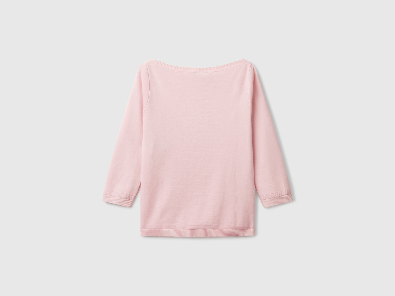 100% cotton boat neck sweater da donna rosa 2 | Benetton Outlet