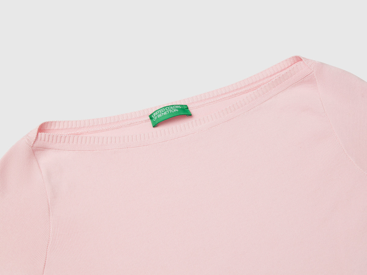 100% cotton boat neck sweater