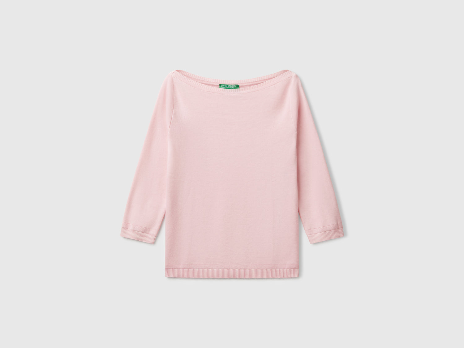 100% cotton boat neck sweater da donna rosa | Benetton Outlet