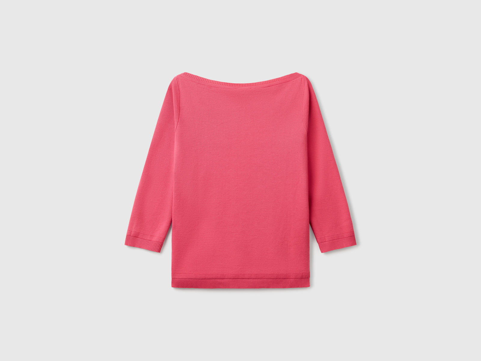 Maglia 100% cotone con scollo a barchetta da donna fragola 2 | Benetton Outlet