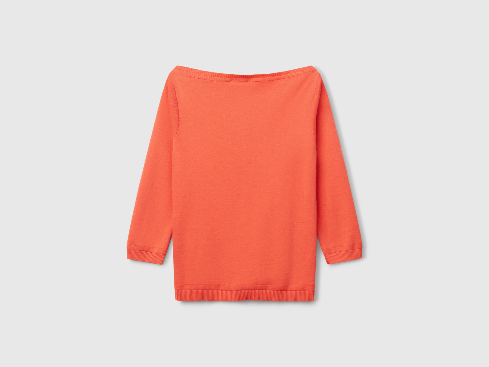 100% cotton boat neck sweater da donna arancione 2 | Benetton Outlet