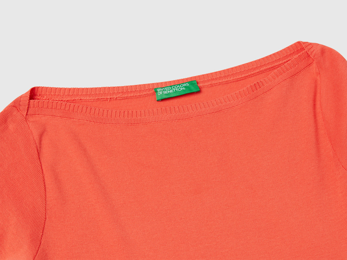 100% cotton boat neck sweater
