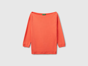 100% cotton boat neck sweater
