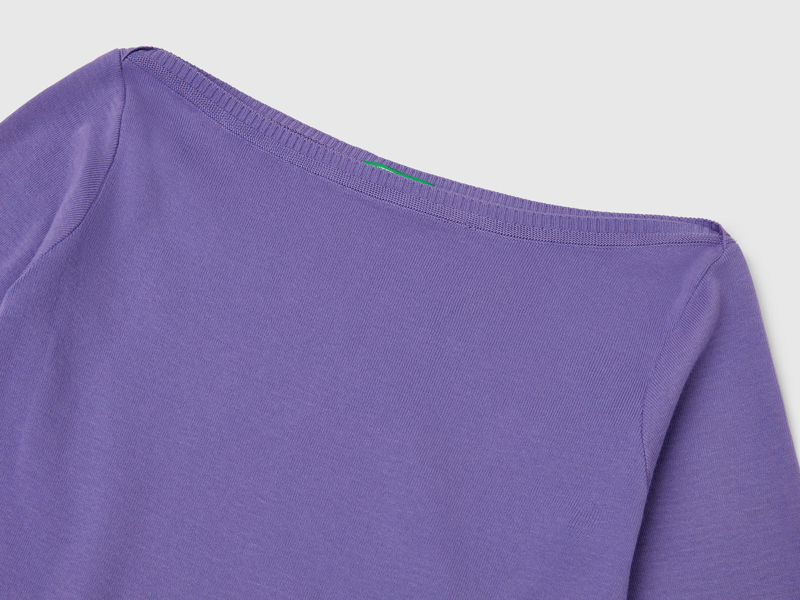 Maglia 100% cotone con scollo a barchetta da donna pervinca 3 | Benetton Outlet