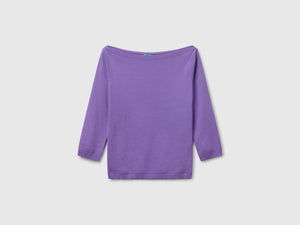 Maglia 100% cotone con scollo a barchetta