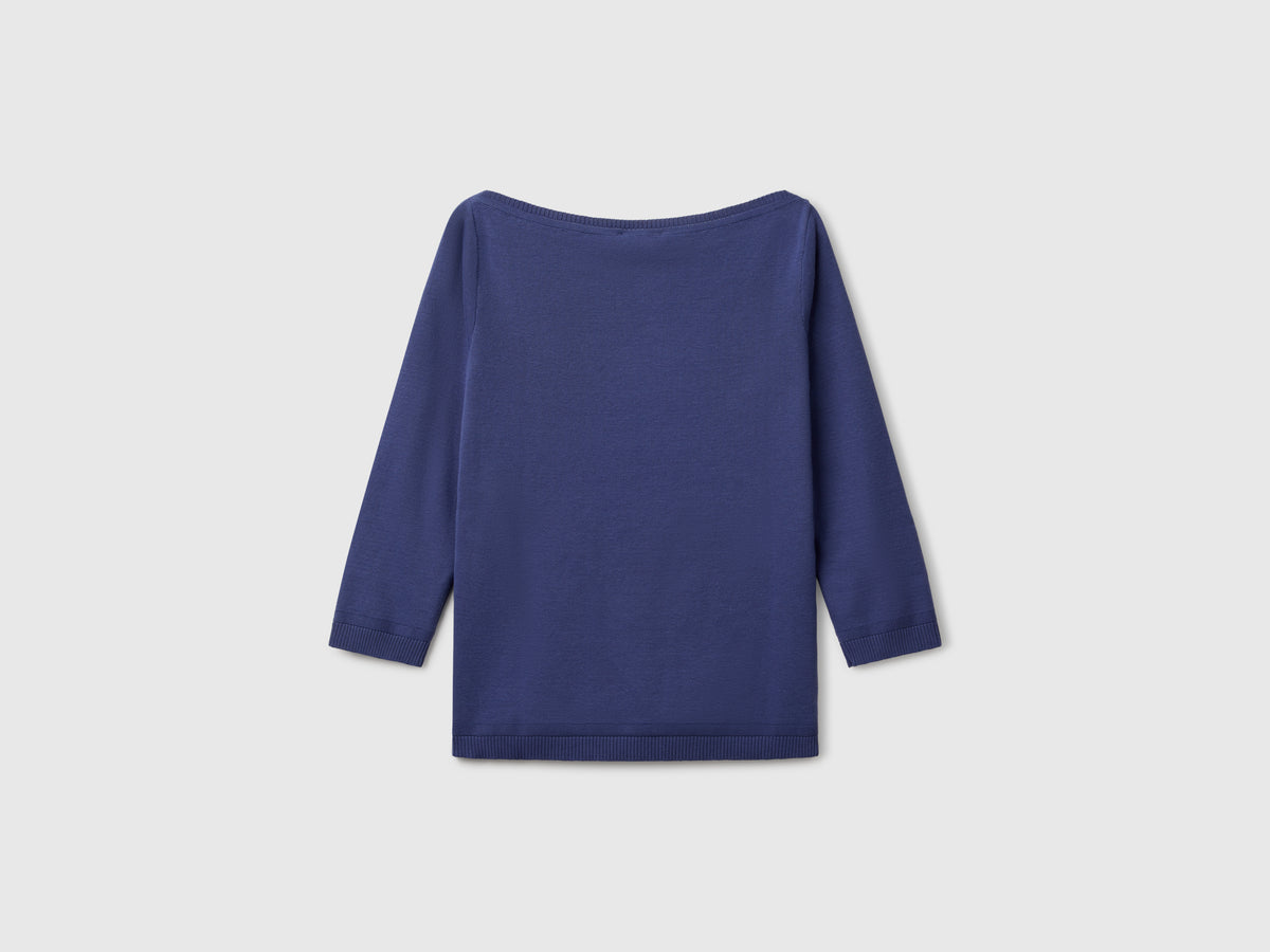 100% cotton boat neck sweater