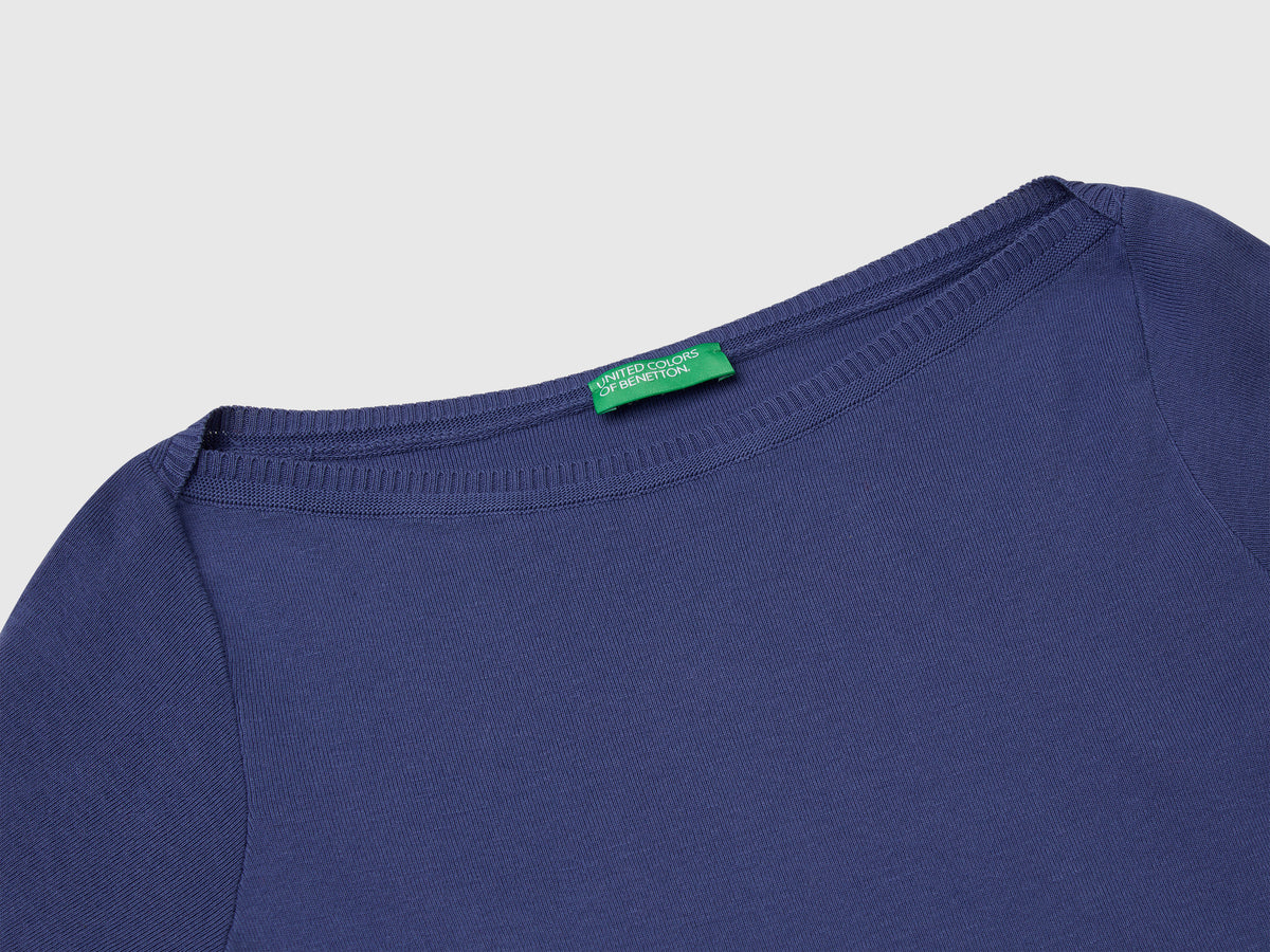 100% cotton boat neck sweater