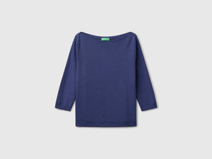 100% cotton boat neck sweater