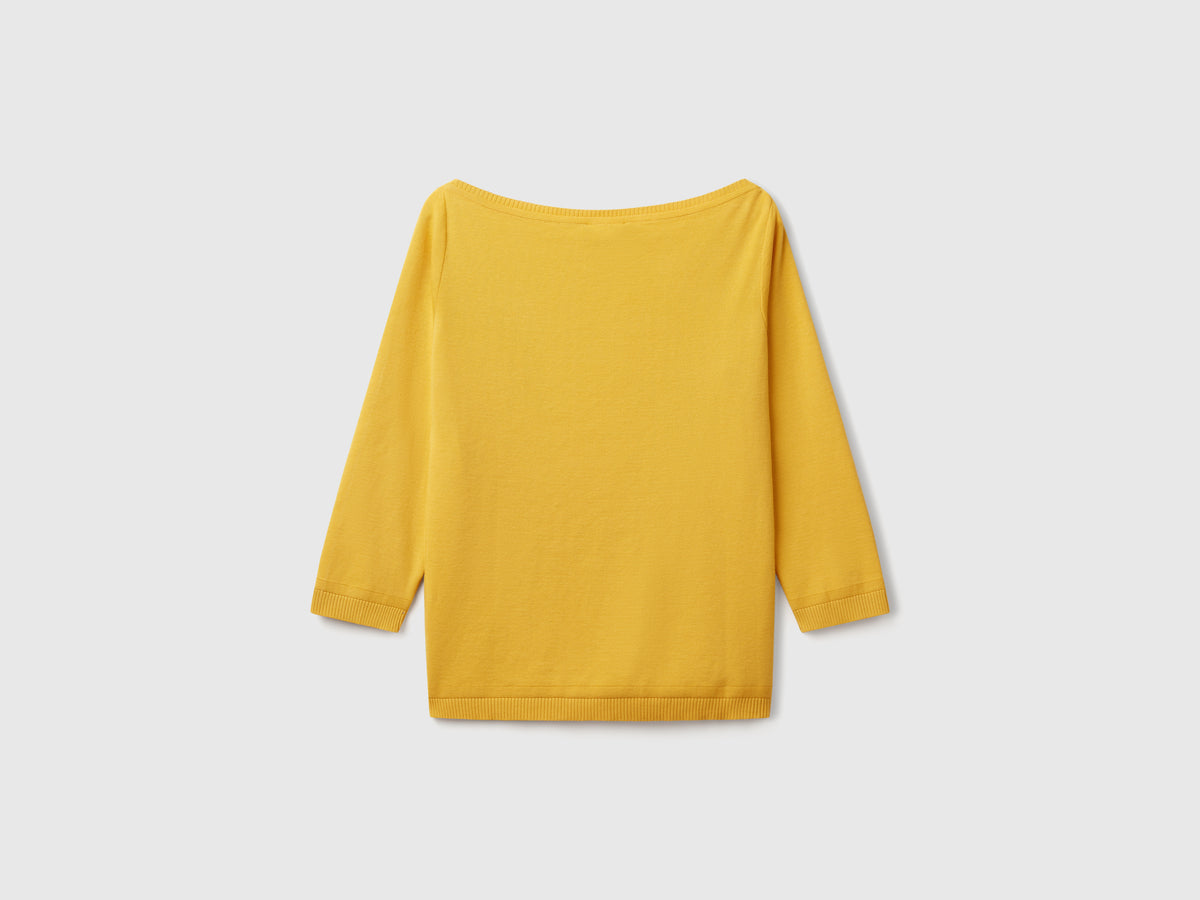 100% cotton boat neck sweater