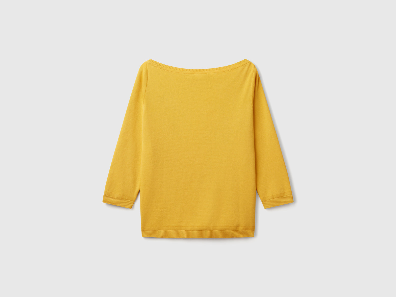 100% cotton boat neck sweater da donna senape 2 | Benetton Outlet