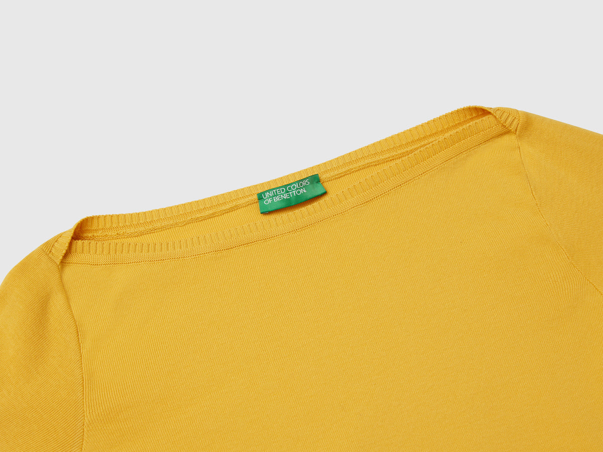 100% cotton boat neck sweater