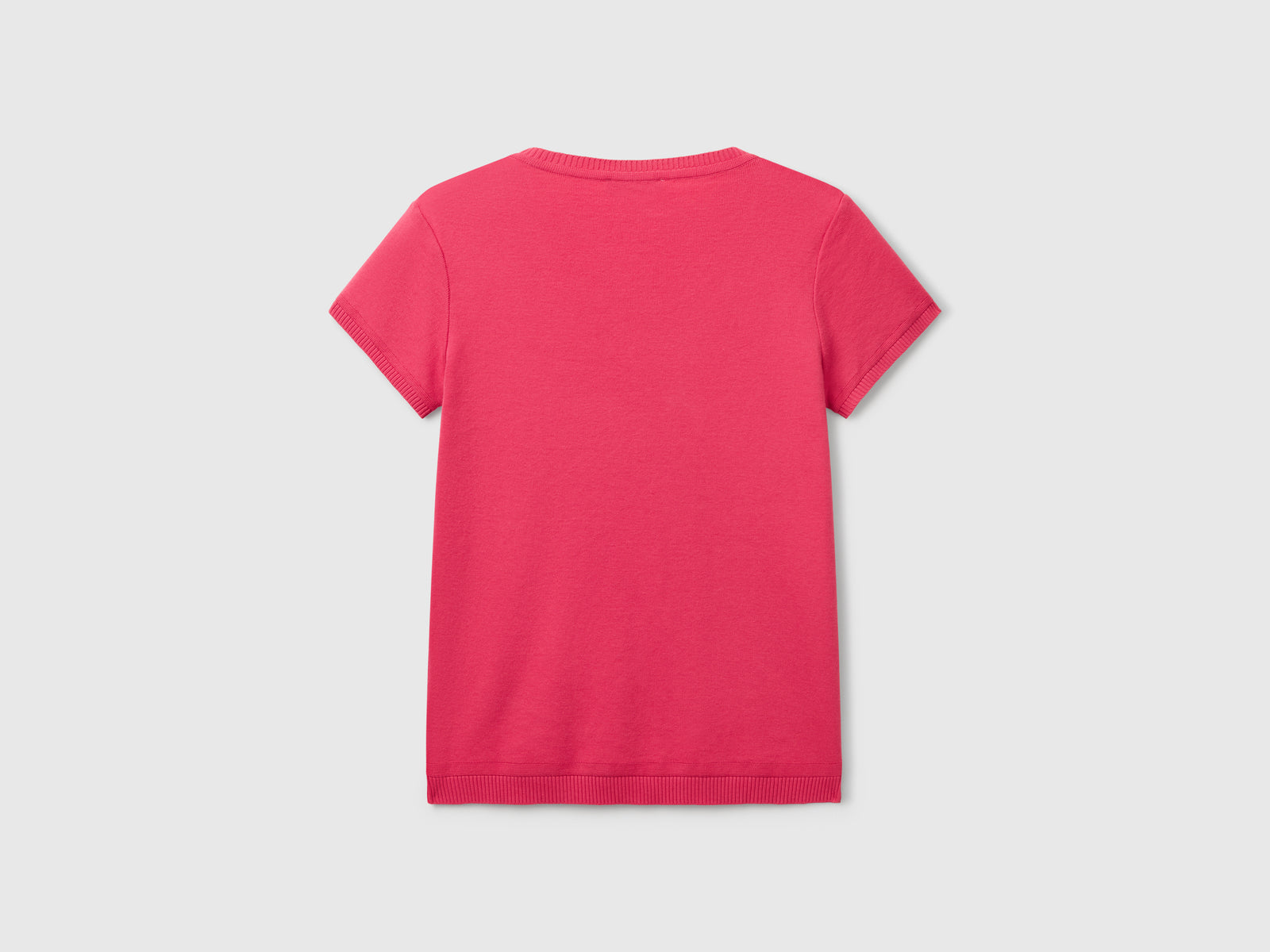 Maglia a manica corta in 100% cotone da donna fragola 2 | Benetton Outlet