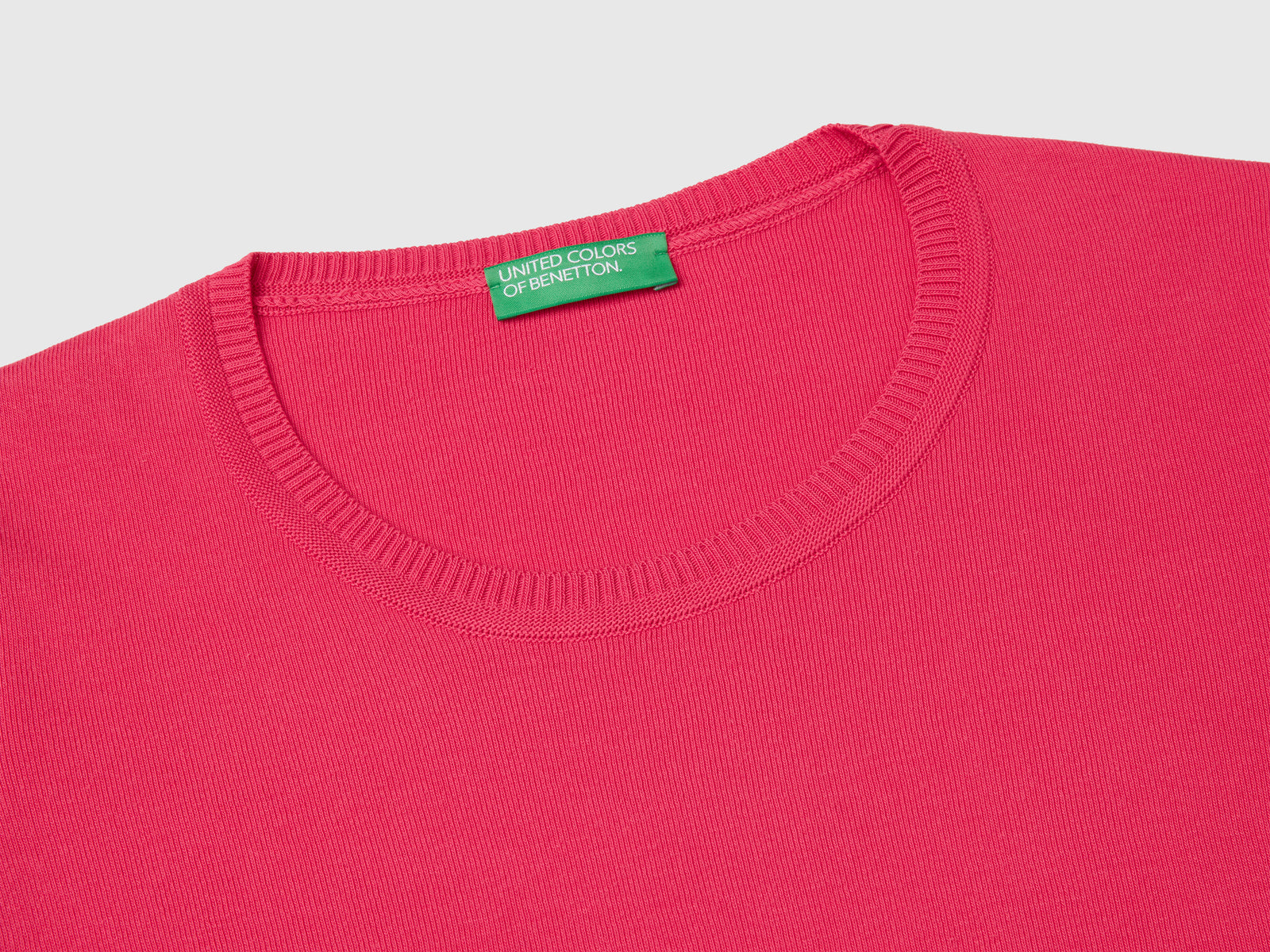 Maglia a manica corta in 100% cotone da donna fragola 3 | Benetton Outlet