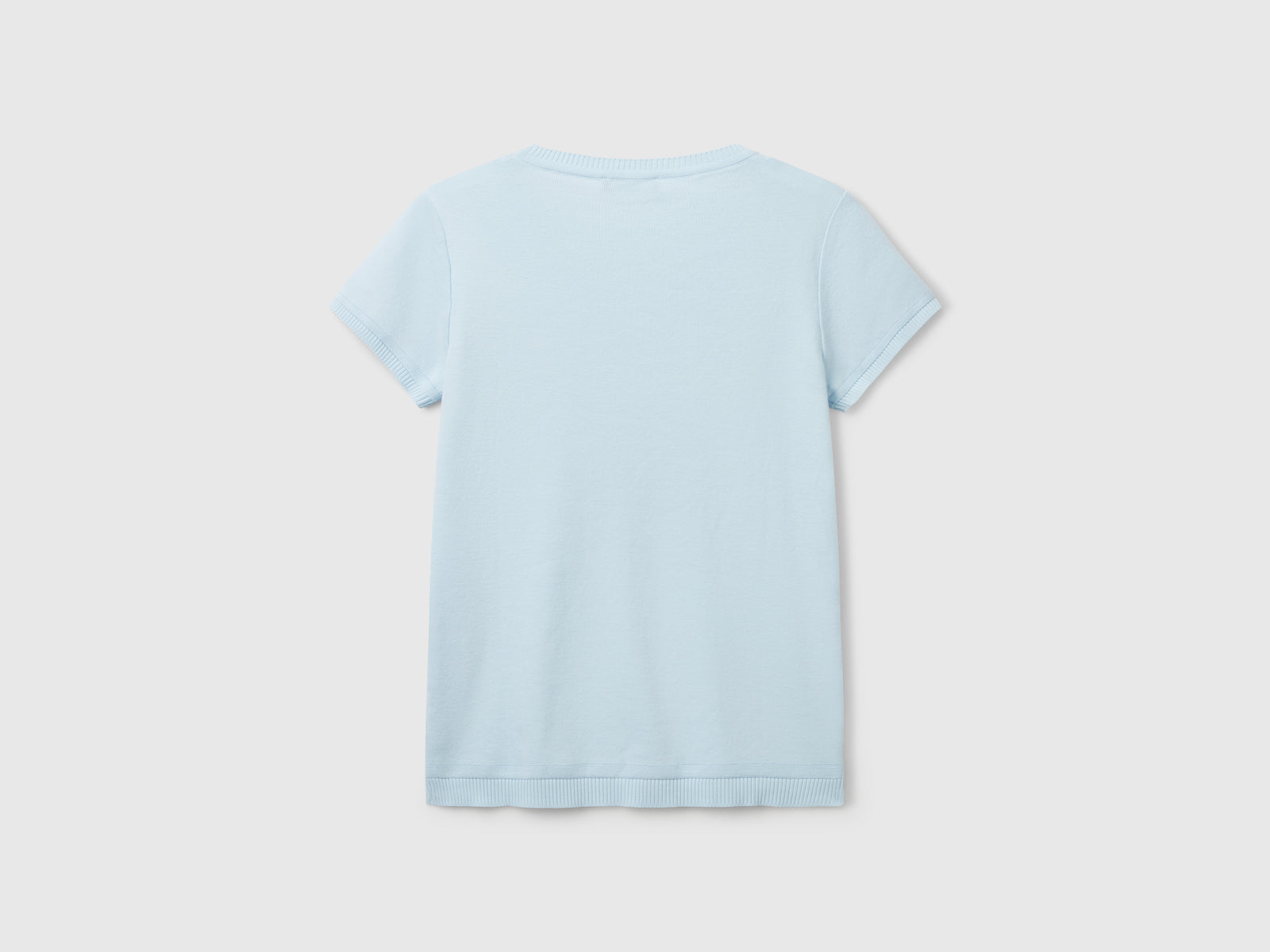 100% cotton short-sleeved shirt da donna celeste 2 | Benetton Outlet