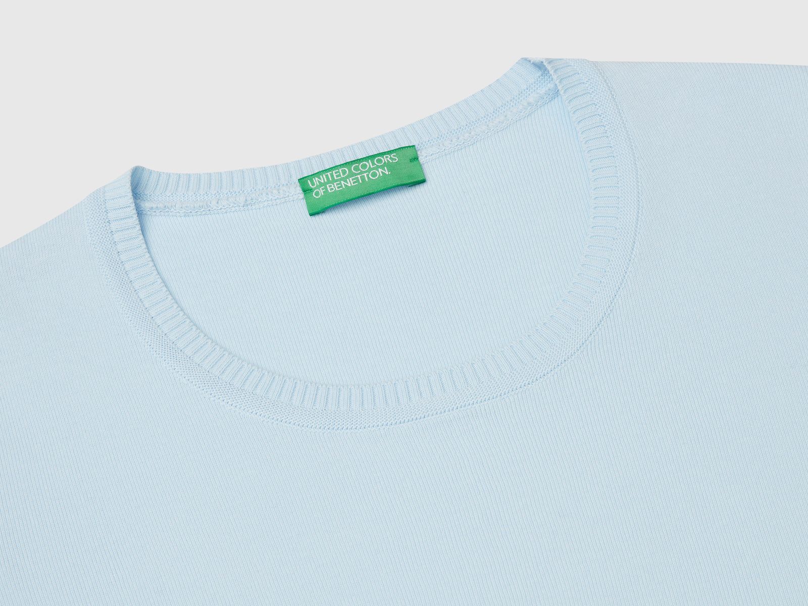 100% cotton short-sleeved shirt da donna celeste 3 | Benetton Outlet