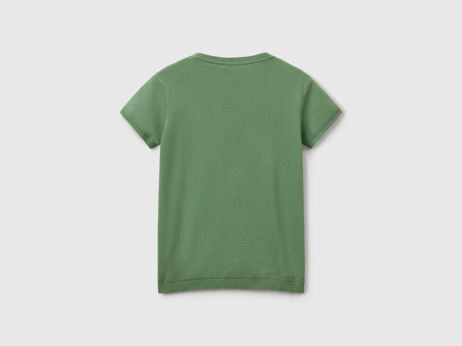 100% cotton short-sleeved shirt da donna verde scuro 2 | Benetton Outlet