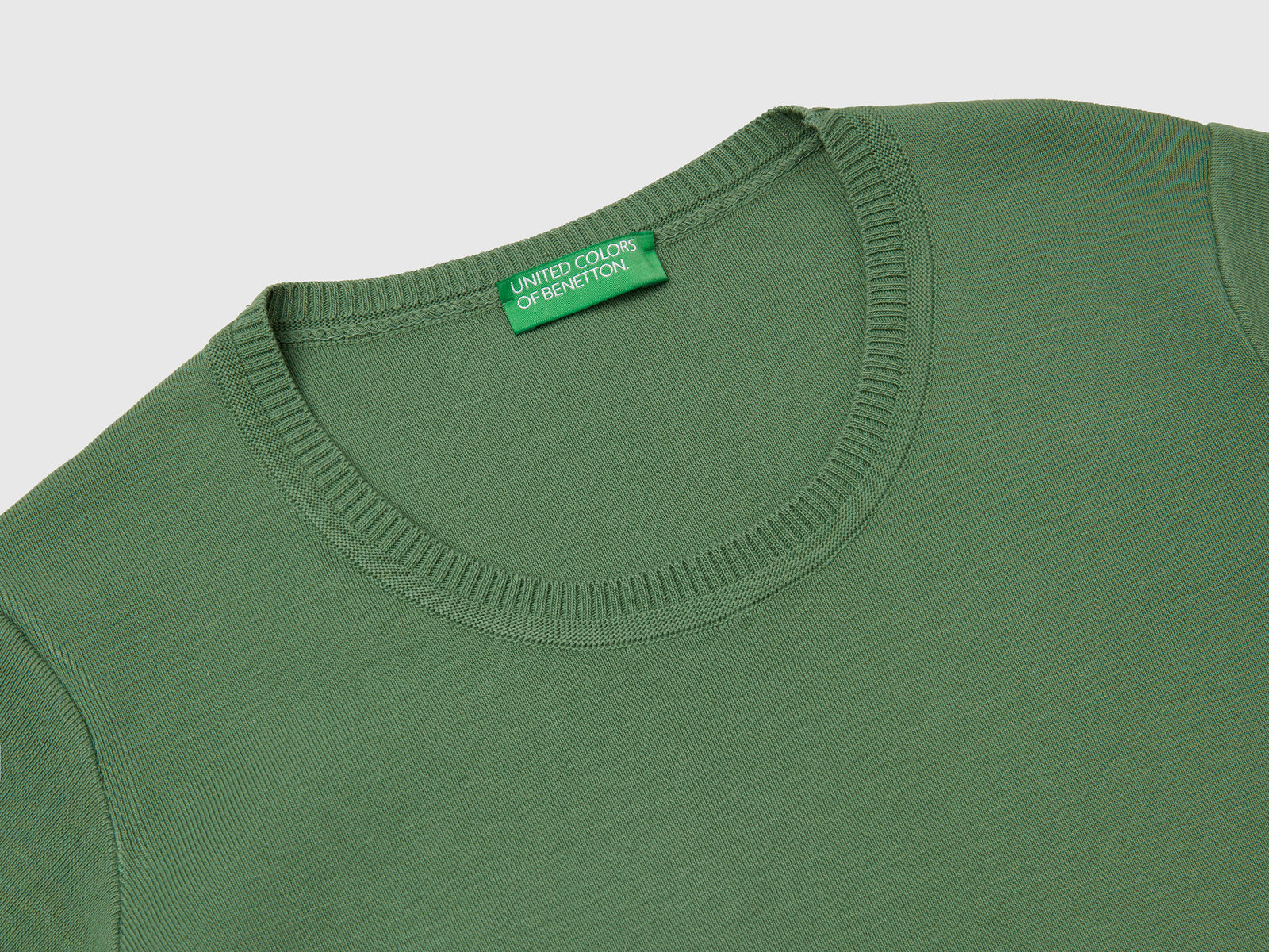 100% cotton short-sleeved shirt da donna verde scuro 3 | Benetton Outlet