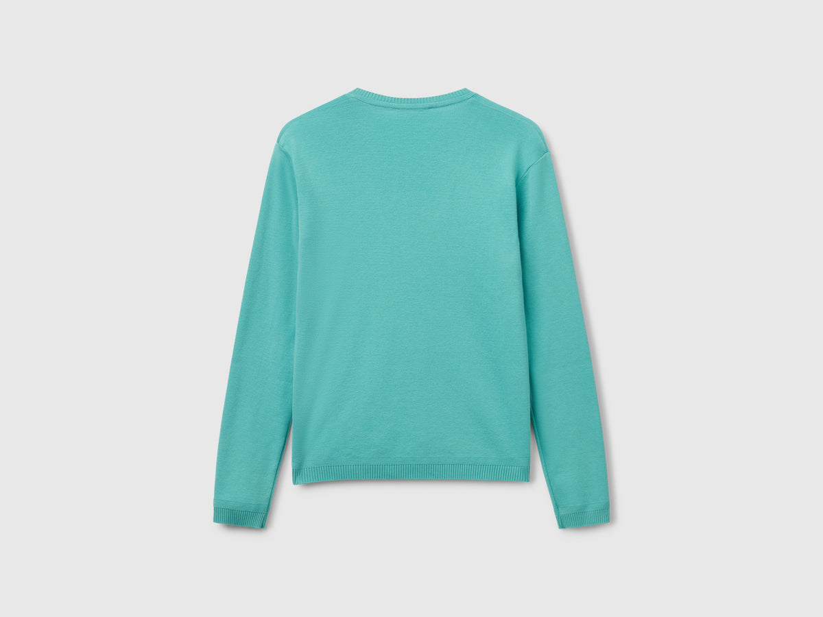 Maglia in puro cotone con scollo a V