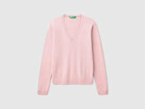 Pure cotton V-neck sweater