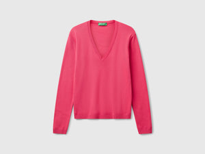 Maglia in puro cotone con scollo a V