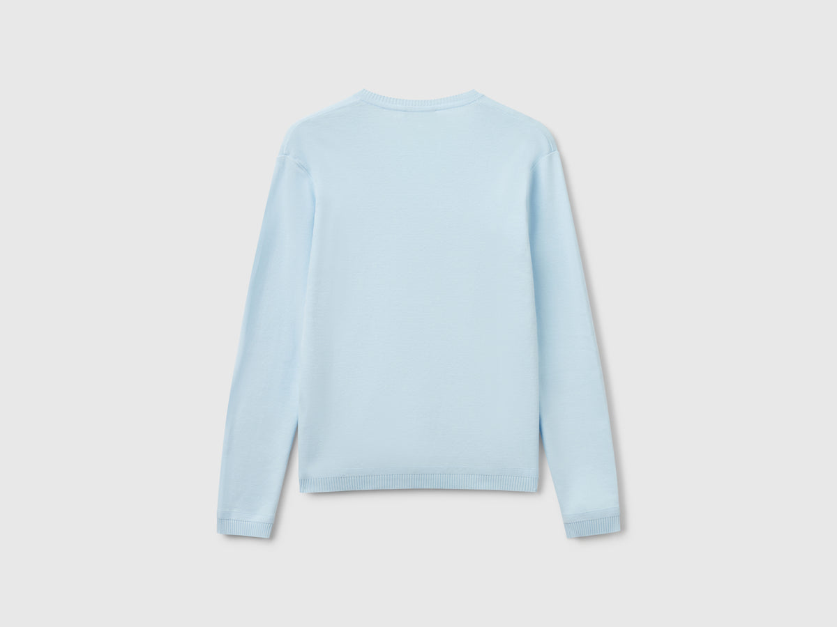 Maglia in puro cotone con scollo a V