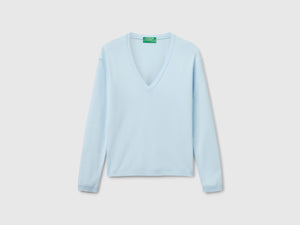 Maglia in puro cotone con scollo a V