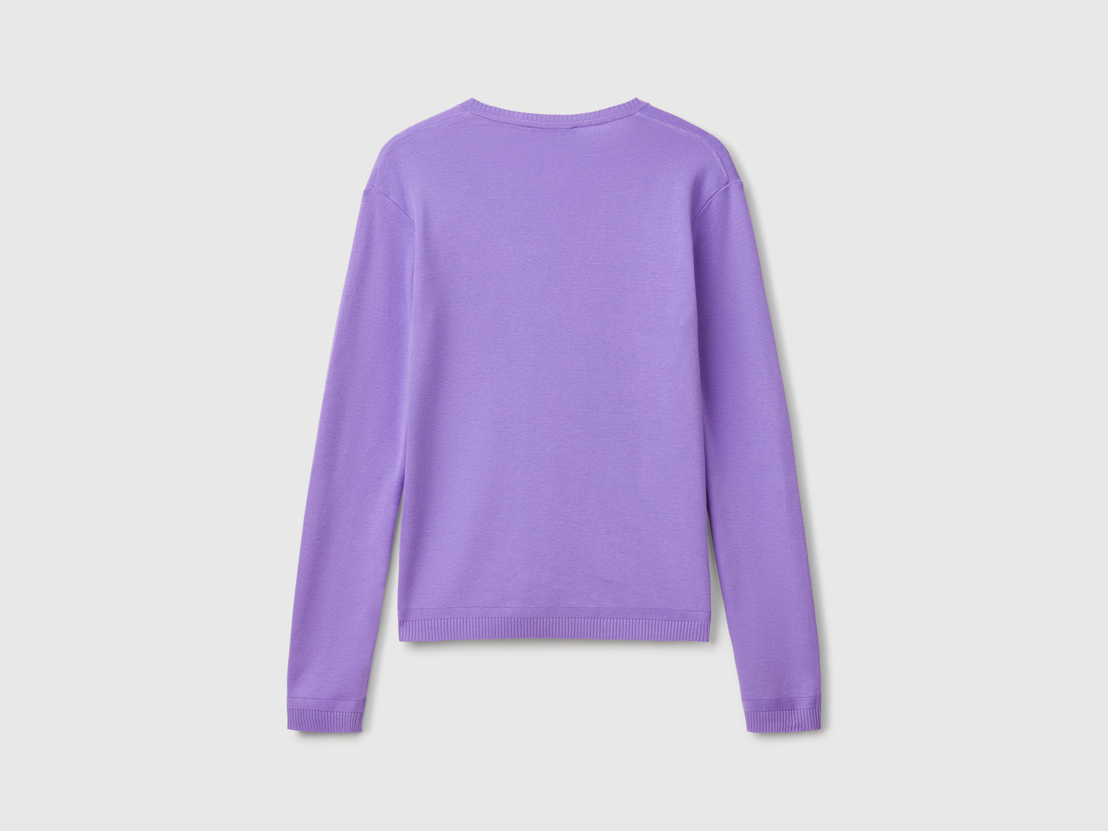 Pure cotton V-neck sweater da donna pervinca 2 | Benetton Outlet